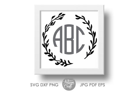 Wreath svg, Laurel wreath, monogram wreath, circle wreath SVG Artisan Craft SVG 