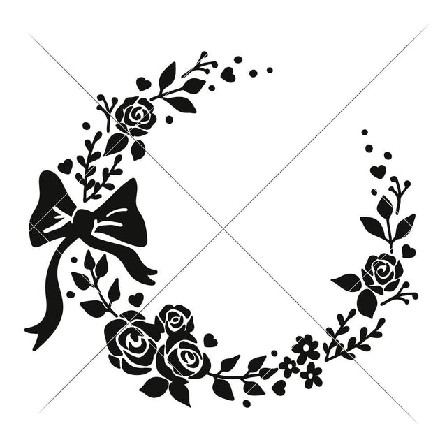 Wreath with Bow SVG Chameleon Cuttables 