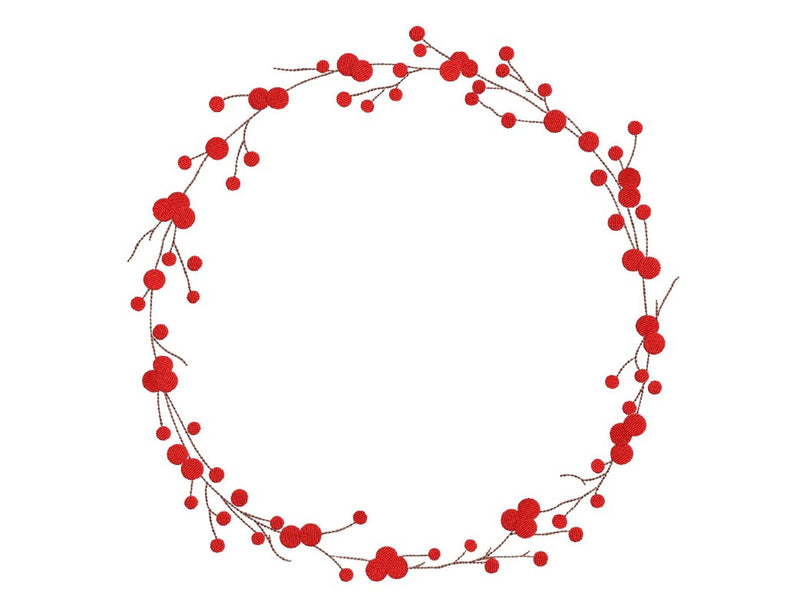 Wreath with Holly Embroidery Design, 4 sizes, Instant Download Embroidery/Applique DESIGNS Nino Nadaraia 