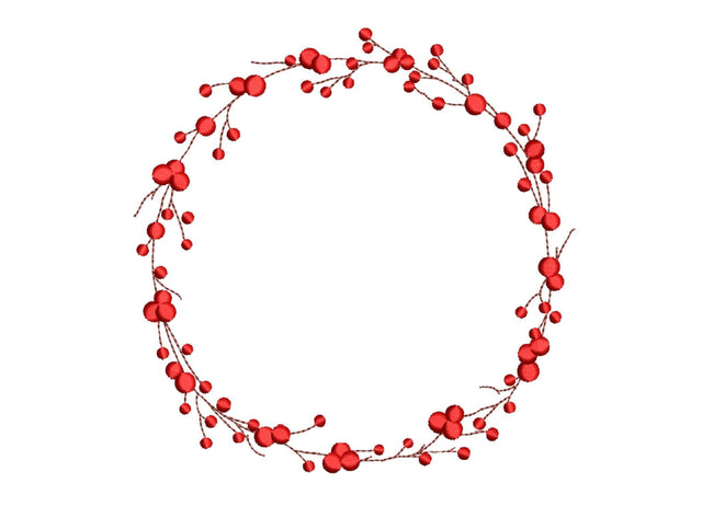 Wreath with Holly Embroidery Design Embroidery/Applique DESIGNS Nino Nadaraia 