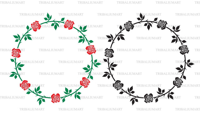 Wreath with roses SVG TribaliumArtSF 