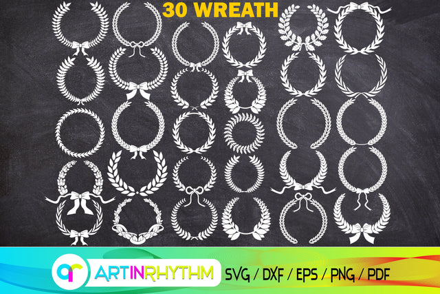 wreath, wreath svg, wedding svg, leaves wreath svg, leaf wreath svg, wedding wreath svg SVG Artinrhythm shop 