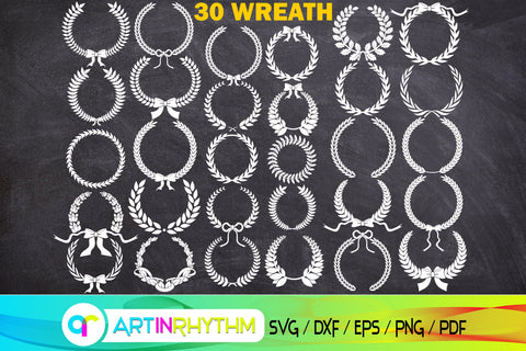 wreath, wreath svg, wedding svg, leaves wreath svg, leaf wreath svg, wedding wreath svg SVG Artinrhythm shop 