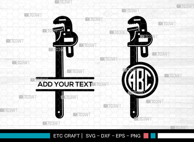Wrench Monogram SVG, Wrench SVG, Circle Monogram Svg, Adjustable Wrench Svg, Mechanic Tools Svg, Combi Wrench Svg, Wrench SVG ETC Craft 