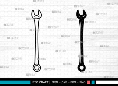 Wrench SVG, Wrench SVG, Wrench Icon Svg, Adjustable Wrench Svg, Mechanic Tools Svg, Combi Wrench Svg, Wrench SVG ETC Craft 