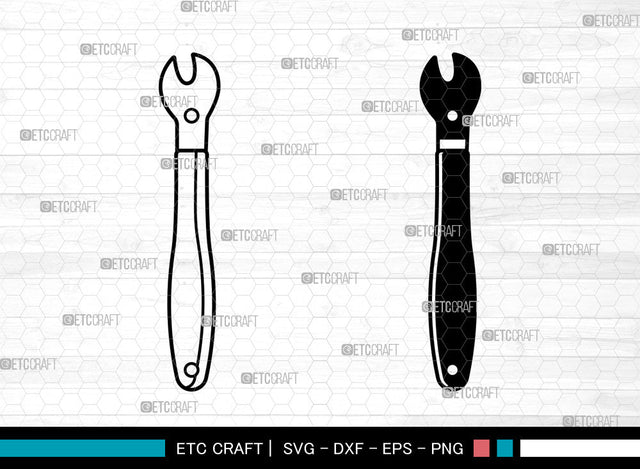 Wrench SVG, Wrench SVG, Wrench Icon Svg, Adjustable Wrench Svg, Mechanic Tools Svg, Combi Wrench Svg, Wrench SVG ETC Craft 