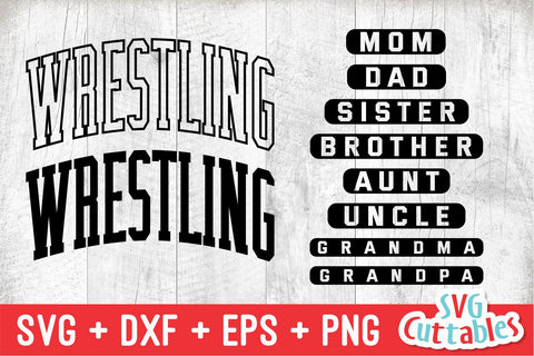 Wrestling Family svg - Wrestling Mom svg - dxf - eps - png - Wrestling svg - Cut File - Silhouette - Cricut - Digital File SVG Svg Cuttables 