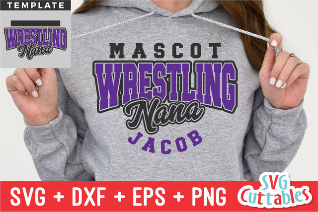 Wrestling Nana svg - Wrestling Template 0023 - svg - eps - dxf - png - Cut File - Wrestling Team - Silhouette - Cricut - Digital File SVG Svg Cuttables 