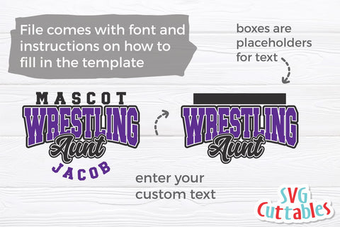 Wrestling svg - Wrestling Aunt Template 0029 - svg - eps - dxf - png - Cut File - Wrestling Team - Silhouette - Cricut - Digital File SVG Svg Cuttables 