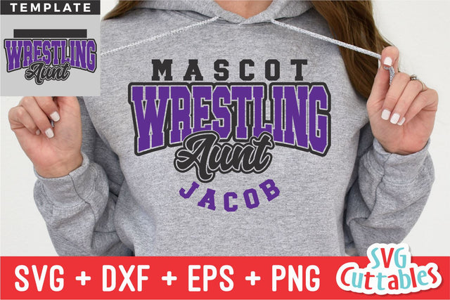 Wrestling svg - Wrestling Aunt Template 0029 - svg - eps - dxf - png - Cut File - Wrestling Team - Silhouette - Cricut - Digital File SVG Svg Cuttables 