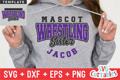 Wrestling svg - Wrestling Sister Template 0031 - svg - eps - dxf - png - Cut File - Wrestling Team - Silhouette - Cricut - Digital File SVG Svg Cuttables 