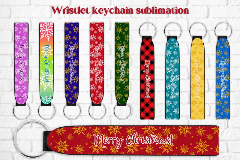 Wristlet keychain Christmas sublimation | Key fob wristlet Sublimation Svetana Studio 