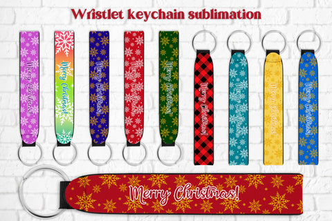 Wristlet keychain Christmas sublimation | Key fob wristlet Sublimation Svetana Studio 