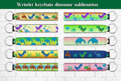 Wristlet keychain dinosaur sublimation | Key fob wristlet Sublimation Svetana Studio 