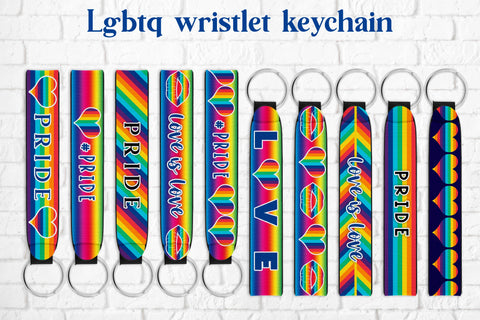 Wristlet keychain LGBTQ sublimation | Key fob wristlet Sublimation Svetana Studio 