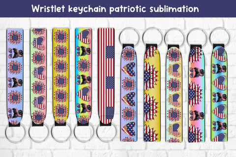 Wristlet keychain patriotic sublimation | Key fob wristlet Sublimation Svetana Studio 