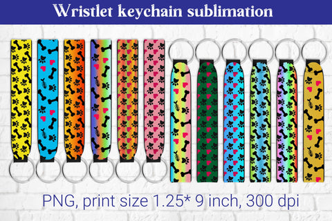 Wristlet keychain pet paws sublimation Sublimation Svetana Studio 