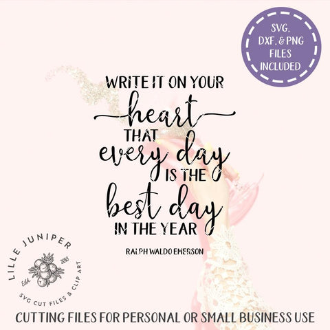 Write it on Your Heart SVG | Motivational svg | Rustic Sign Design SVG LilleJuniper 