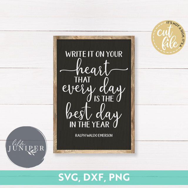 Write it on Your Heart SVG | Motivational svg | Rustic Sign Design SVG LilleJuniper 