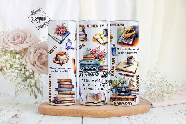 Writer's Life 20oz Skinny Tumbler Sublimation Designs, Writer's Life PNG File Digital Download, Writer's Life Life PNG, Writer's Life tumbler Sublimation sassyprint 