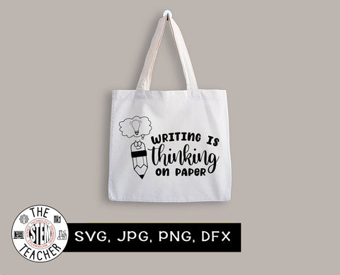 Writing is thinking on paper SVG, PNG, JPG, DXF SVG The STEM Teacher 