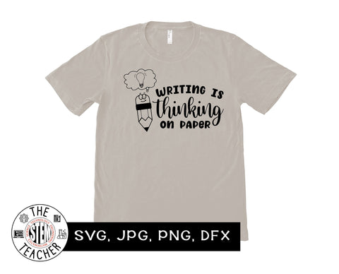 Writing is thinking on paper SVG, PNG, JPG, DXF SVG The STEM Teacher 