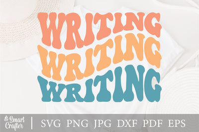 Writing svg, wavy Groovy svg, style Stacked svg, EPS PNG Cricut Instant Download SVG Fauz 