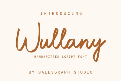 Wullany - Brush Script Font Font Balevgraph Studio 