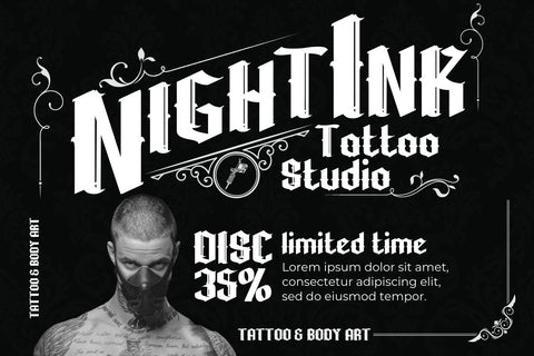 WUSHIN Blackletter font Font twinletter 