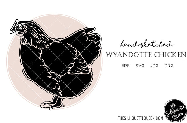 Wyandotte Chicken Sketch Vector SVG Loveleen Kaur 