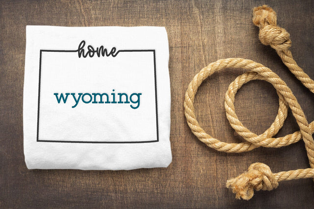 Wyoming Home State Outline Embroidery Embroidery/Applique DESIGNS Designed by Geeks 