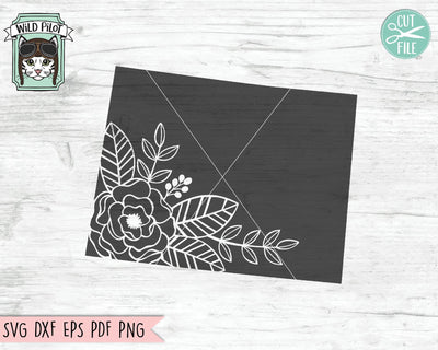 Wyoming Silhouette Floral SVG Cut File SVG Wild Pilot 