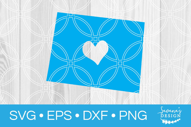 Wyoming State with Heart SVG SavanasDesign 