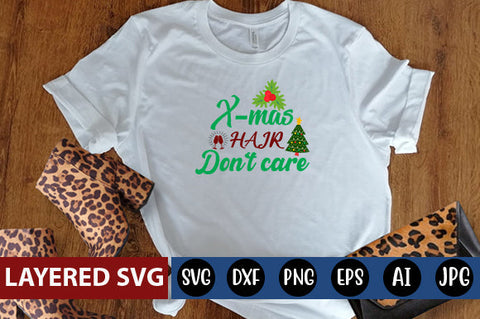 X-mas hair Don't care SVG cute file SVG Blessedprint 
