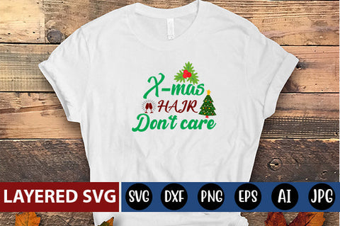 X-mas hair Don't care SVG cute file SVG Blessedprint 