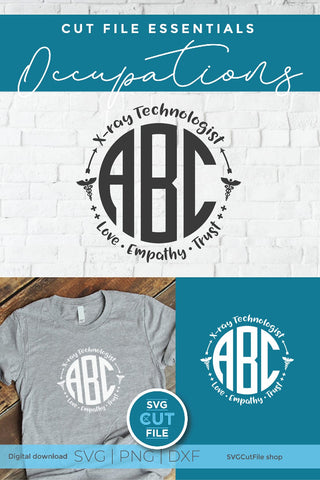 X-Ray Tech monogram svg for crafters SVG SVG Cut File 