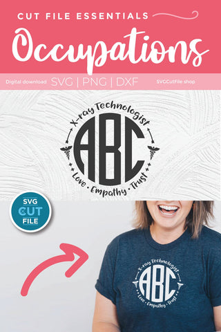 X-Ray Tech monogram svg for crafters SVG SVG Cut File 