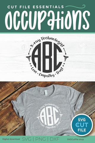 X-Ray Tech monogram svg for crafters SVG SVG Cut File 