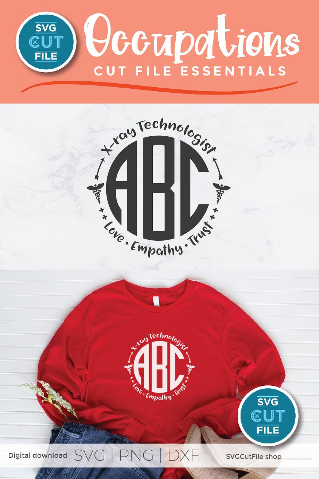 X-Ray Tech monogram svg for crafters - So Fontsy