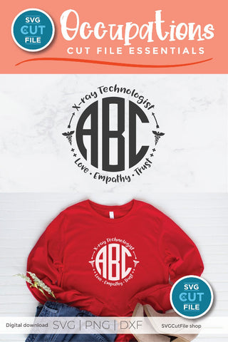 X-Ray Tech monogram svg for crafters SVG SVG Cut File 