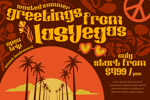 Xagetif | Groovy Retro Font Font twinletter 