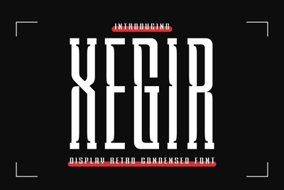 XEGIR | Retro Condensed Font Font twinletter 