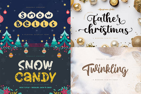 Xmas Bundle | 17 Christmas Fonts Font Alpaprana Studio 