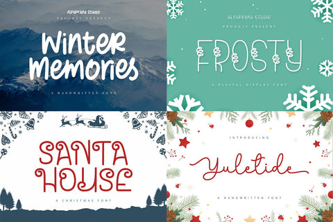 Xmas Bundle | 17 Christmas Fonts Font Alpaprana Studio 