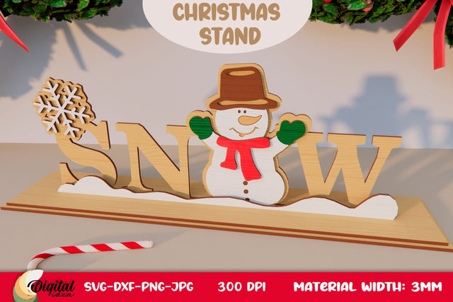 XMas Decor. 3D Christmas Stand Laser Cut. Christmas Wooden Stand SVG SVG Evgenyia Guschina 