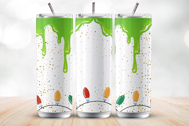 Xmas Lights Dripping 20 Oz Tumbler Wrap Sublimation Design Sublimation MockupSvgVenue 