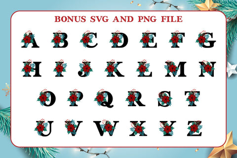 Xmas Monogram Color Fonts Font Fox7 By Rattana 