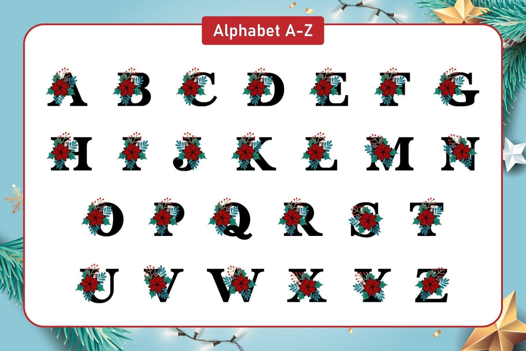 Xmas Monogram Color Fonts - So Fontsy
