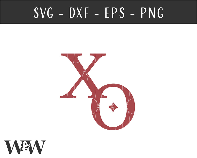 XO Monogram SVG | Boho Valentine SVG - So Fontsy