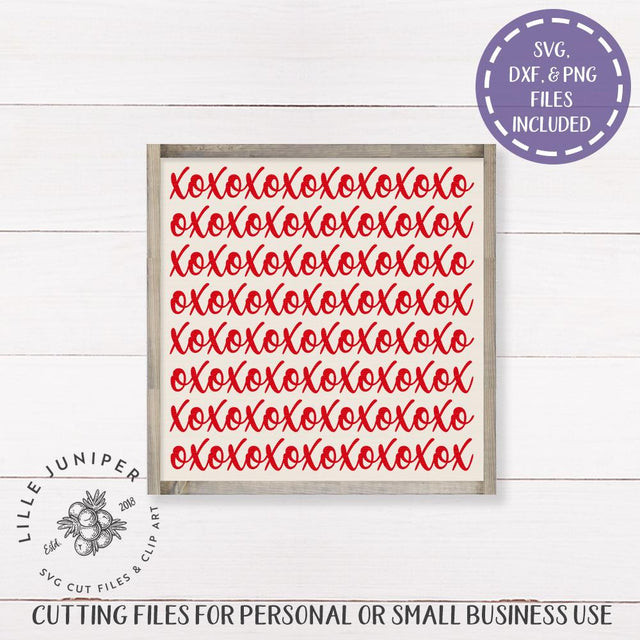 XO Square SVG | Valentine's Day svg | Rustic Sign Design SVG LilleJuniper 